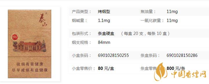 泰山1913香煙多少錢一盒？泰山1913各地價(jià)格表查詢2020